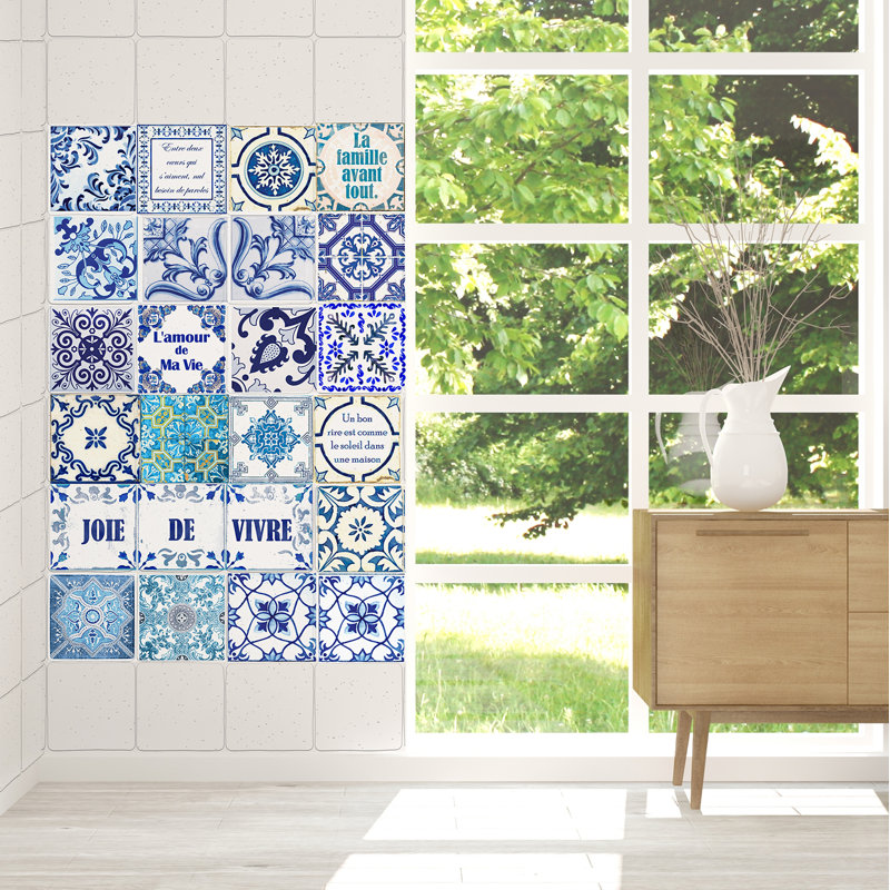 3.94'' W x 3.94'' L Vinyl Peel and Stick Field Tile