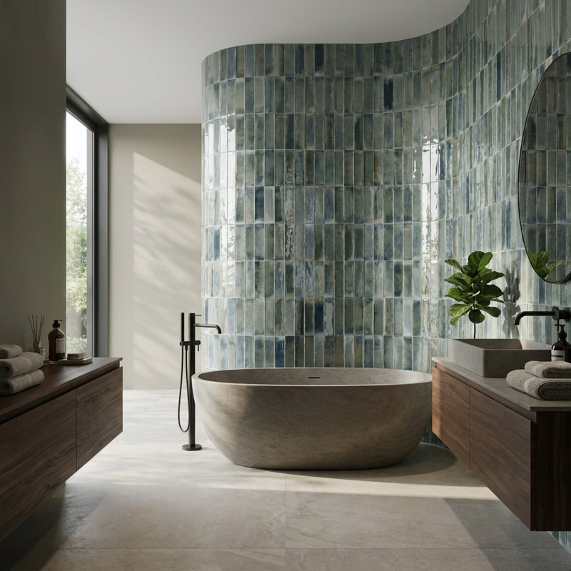Carrelage mural en porcelaine Calypso, Sauge