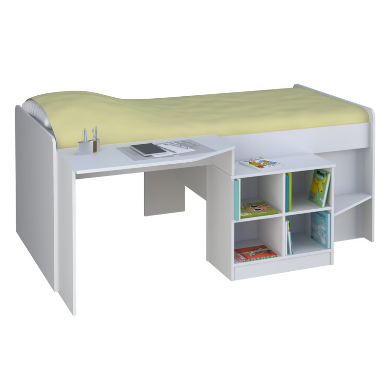 Alessia Single (3') Mid Sleepers with Desk Included, White