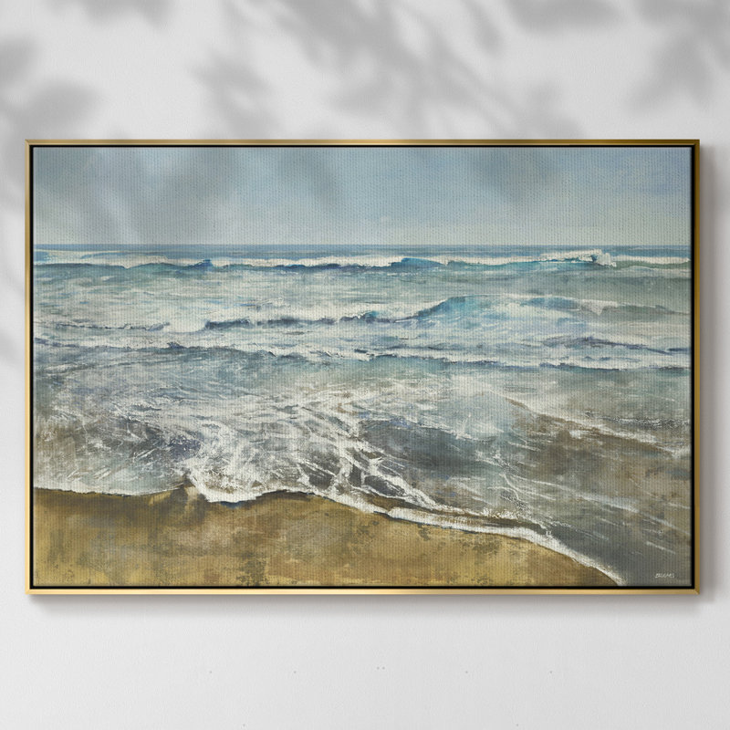 " BEACHCOMBING " Mixed Media and Black and White Photography Print, 25" H x 17" W x 2"D, Gold