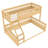 Twin XL over Queen Bunk Bed with Ladder & Safety Guardrails, Natural Wood Finish – Kids, Teens & Guest Bunk Bed-1463860464-1463860465