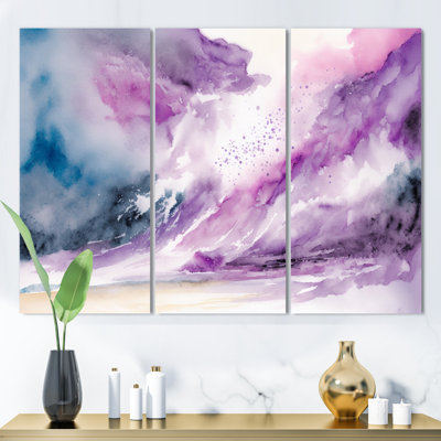 «Violet Storm at the Horizon II», reproduction sur toile 3 pièces