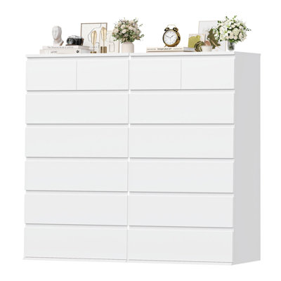 23.6" W 7-Drawer Dresser, Set of 2