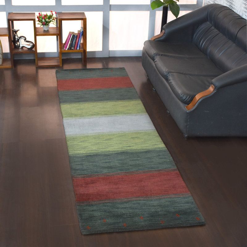 Alamea HAND KNOTTED LOOM WOOL ECO-FRIENDLY AREA RUGS - Runner | Multicolor | Contemporary Design | Area Rugs for Living room, Bedroom