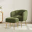 Fauteuil demi-tonneau d'appoint en velours côtelé de 28,3 po de largeur avec repose-pieds Yaneth-1781739057