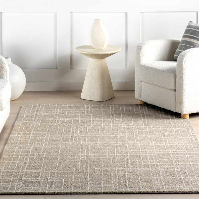 Tapis en laine à carreaux Tyiana, Rectangle de 5 pi x 8 pi