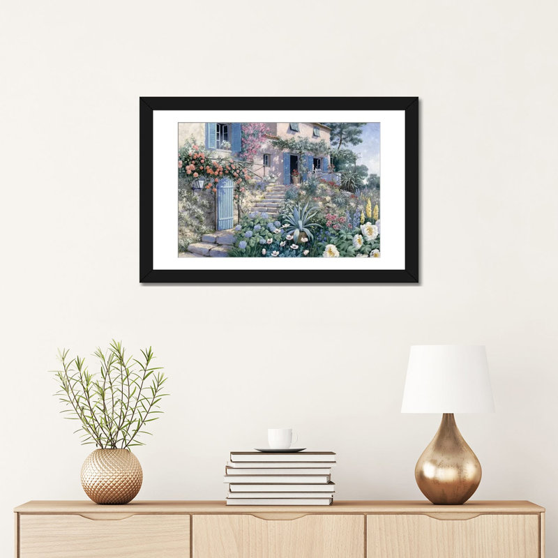 « escaliers to », reproduction sur toile, Blanc, Papier d'art encadré noir, H 16 po x l 24 po x P 1 po