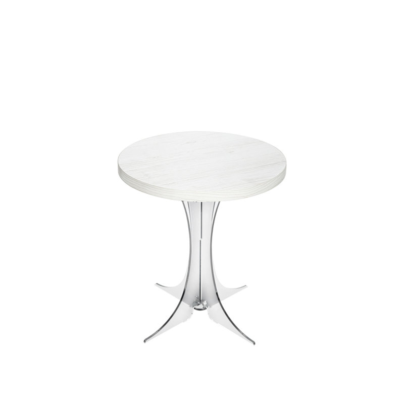 Pedestal Coffee Table, 42cm H x 36cm W x 36cm D, White/Transparent
