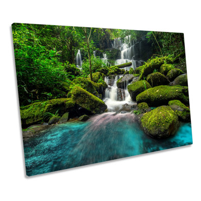 Stunning Forest Waterfall - Wrapped Canvas Print