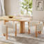 Ensemble de 4 chaises de salle à manger de style moderne avec structure en bois d'hévéa et tissu beige, capacité de 225 lb, pour la salle à manger et l'espace de vie-71330072-71330073-71330079
