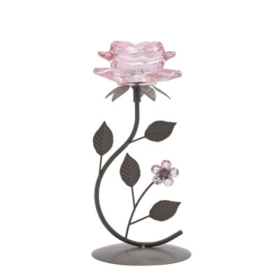 22.5Cm Glass Metal Tabletop Votive Holder