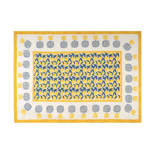 Lemon Tree Tablecloth - Blue/Yellow
