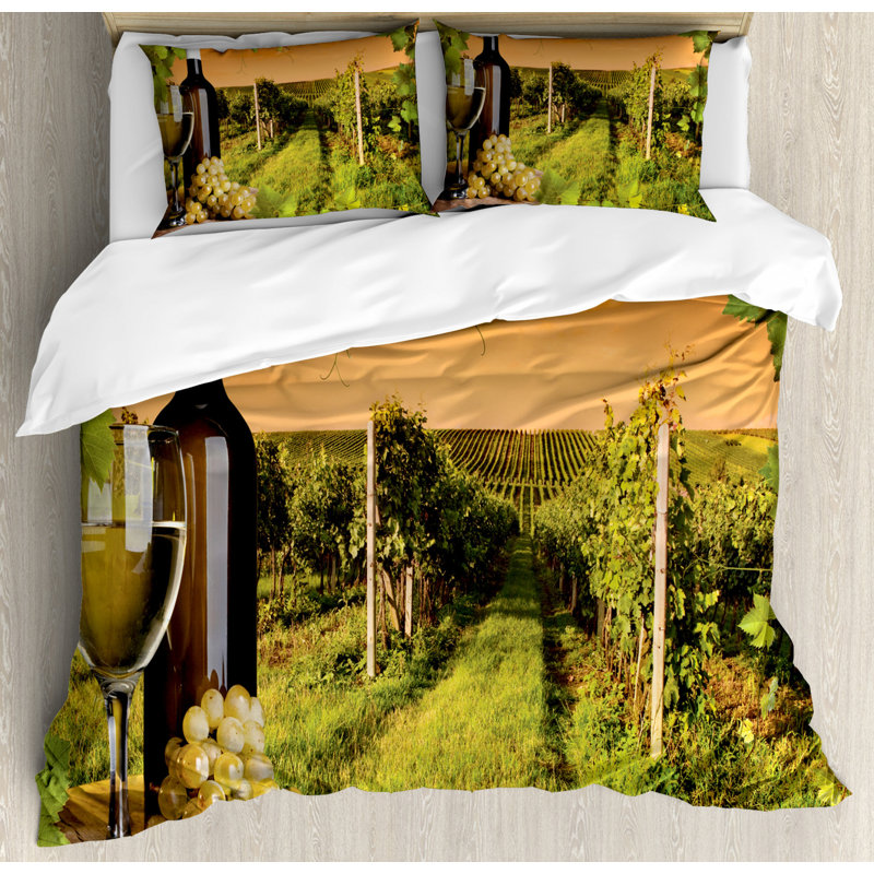 Cottage Americana Polyester Duvet Cover, Queen Duvet Cover + 2 Standard Shams