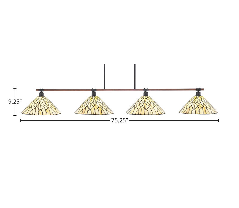 Luminaire suspendu 4 lumières Kaolan