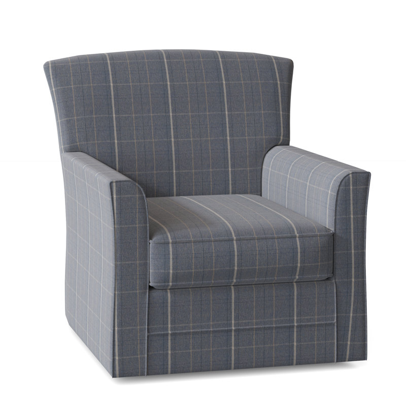 Fauteuil pivotant de 31 po Buckley, Tissu motif écossais lapis 0126-63