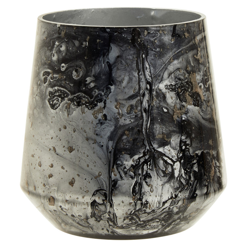 Marble Tabletop Tealight Holder, Grey, 11cm H x 8.50cm W x 8.50cm D