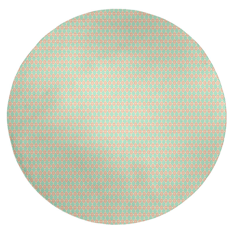 Chenille Geometric Indoor Rug, Round 5'