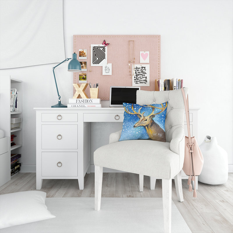 Coussin décoratif intérieur/extérieur renne, H 14 po x l 14 po x P 4 po