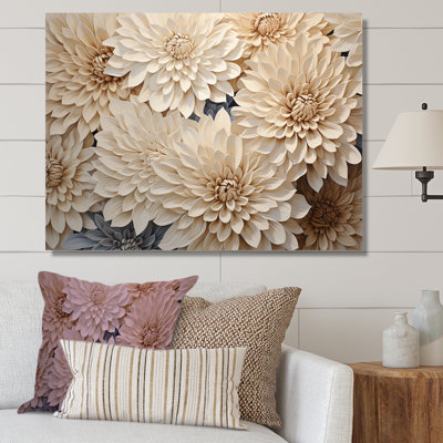Minimalisme des mamans en fleurs en beige et or I
