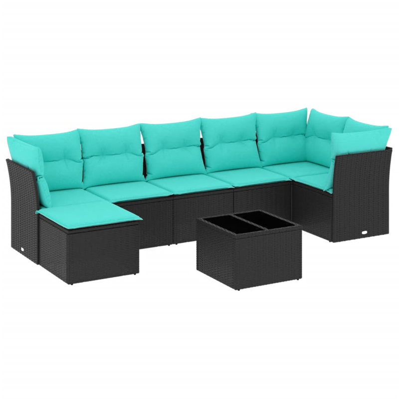 Ensemble de canapé de patio 8 pièces avec coussins pour l'extérieur