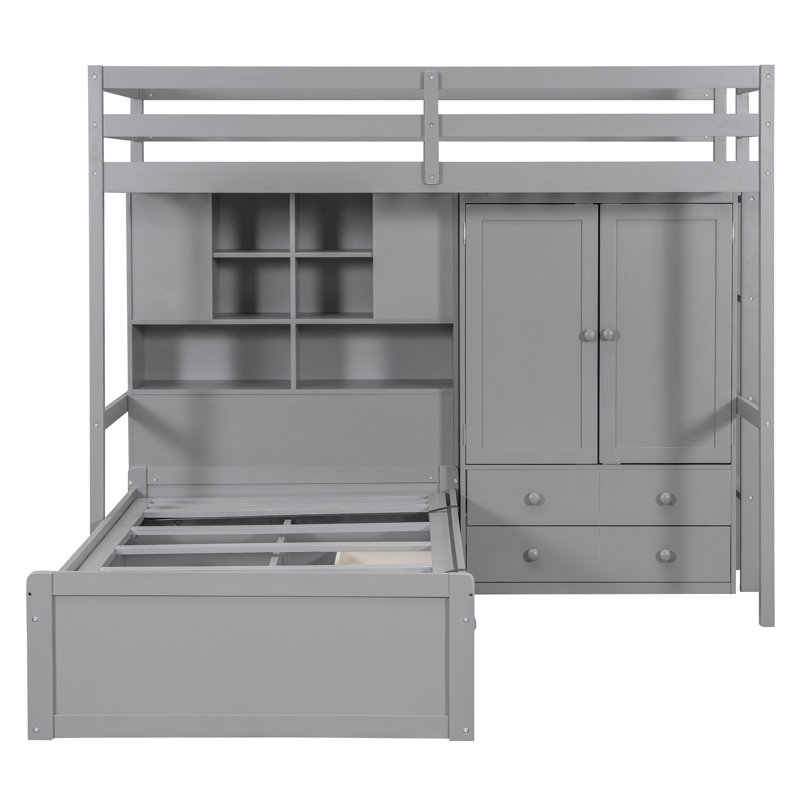 Birchra Modern Elegance Bunk Bed with Hydraulic Storage and Built-In Wardrobe