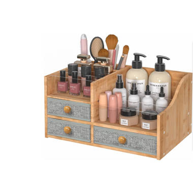 Latitude Run® Cosmetic Box Storage Box Cosmetic Storage Box Wooden  Cosmetics Storage Box Desktop Brush Lipstick Shelf Dressing Table Skin Care  Products Home Dustproof Storage Rack, 18.89 H x 20.47 W x