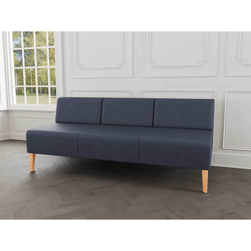Canapé sans accoudoirs Luxe Lounge, Bois naturel, Plot Line bleu marine