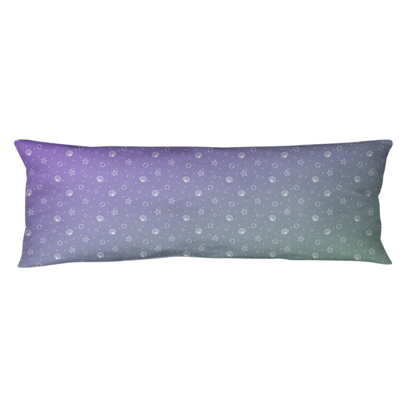 Oreiller pour le corps en polyester Katelyn Elizabeth, Mauve / Vert, Motif de coquillage