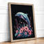 Dolphin Among Blooms Modern - Print-53341018-53340999