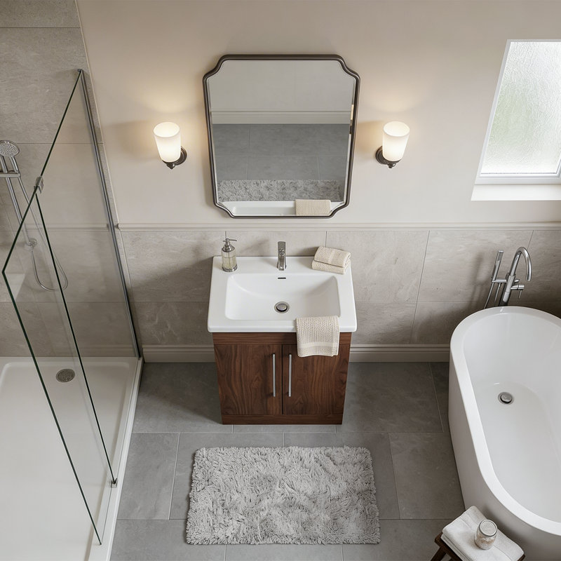 Annya 24'' Single Bathroom Vanity with Ceramic Top