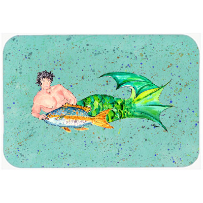 Caroline's Treasures Merman Glass Cutting Board