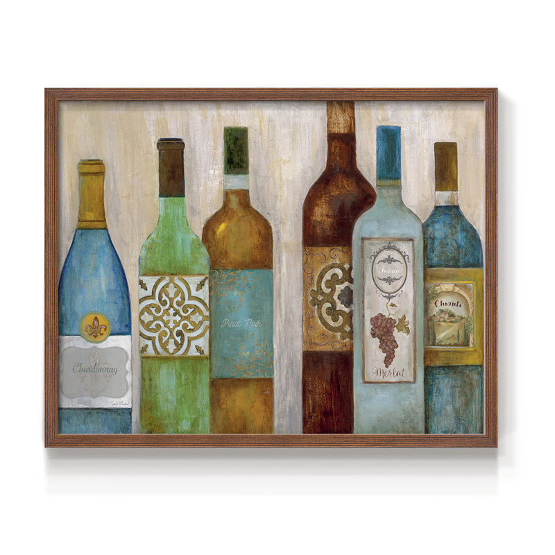 Dégustation de vin - Impression encadrée - Restickable, Noyer, H 11 po x l 14 po