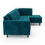 Canapé modulaire 3 places en polyester bleu sarcelle Talmadge 120 po - Luxe traditionnel américain avec accoudoirs carrés