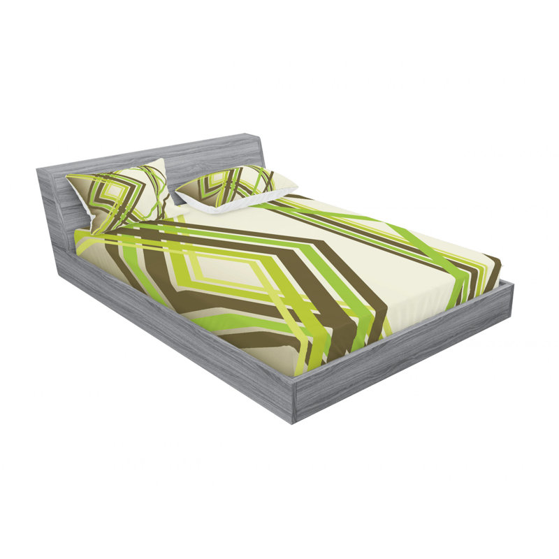 Ensemble de draps à motif de losanges, Ensemble de draps pour lit double + drap-housse