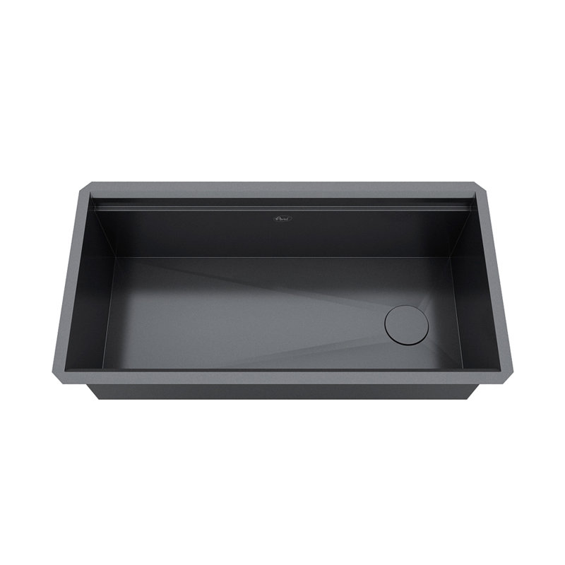 Évier de cuisine encastrable 36 po 36 po, Noir