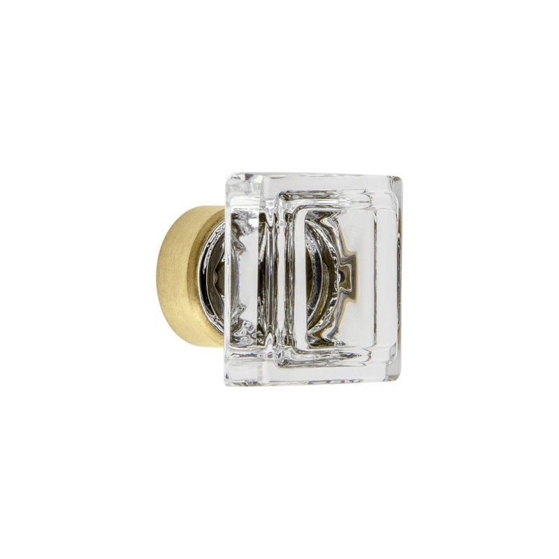 Carré Square Cabinet Knob, Satin Brass