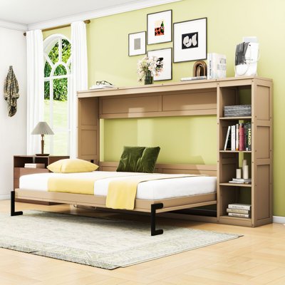 Lit escamotable avec tablettes de rangement Murphy