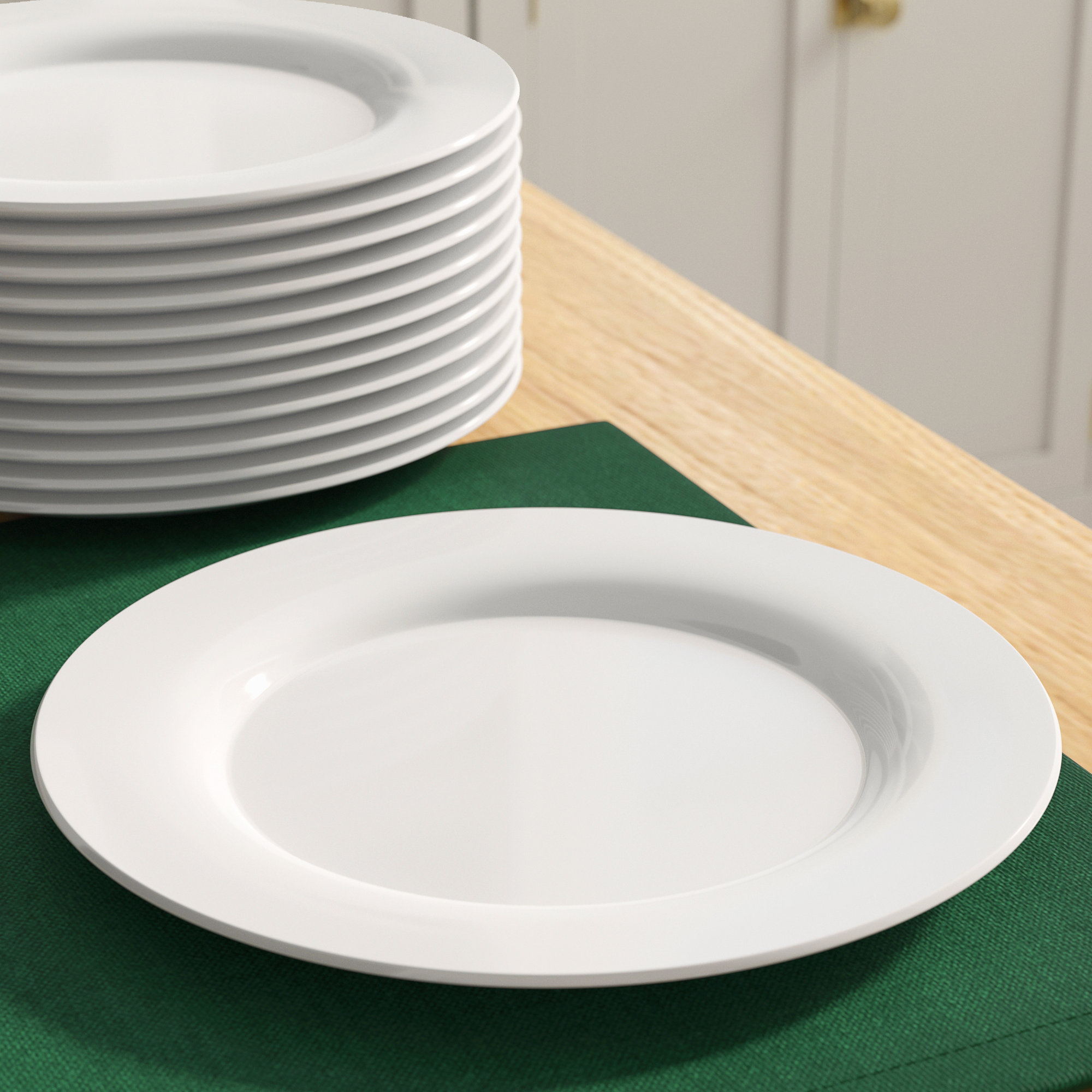 Basics 6-Piece White Dinner Plate Set 10.5 inches