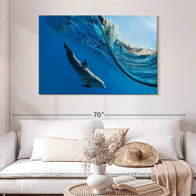 Dolphin Under The Wave, 32" H x 48" W