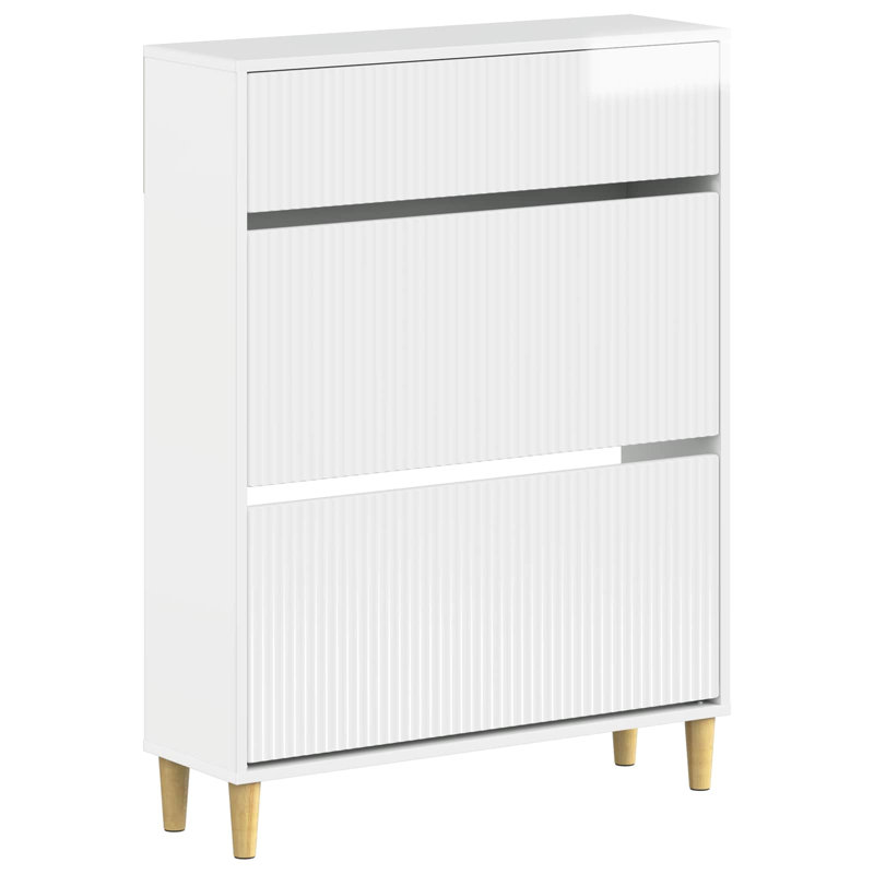 Shoe Storage, 103 cm H x 78 cm W x 24 cm D, High Gloss White