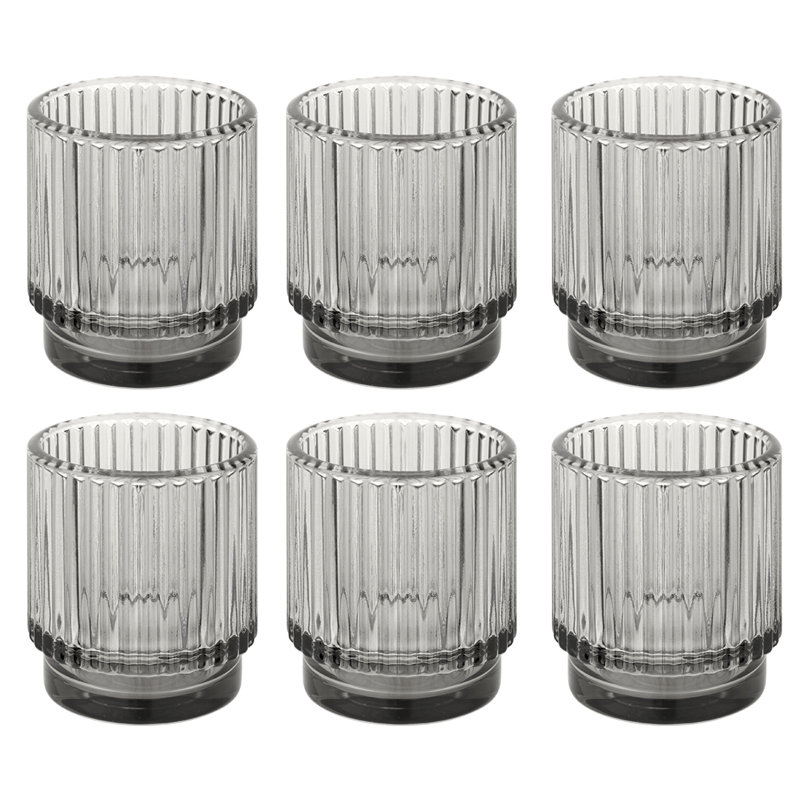 2.25'' H Glass Tabletop Votive Holder, Light Gray