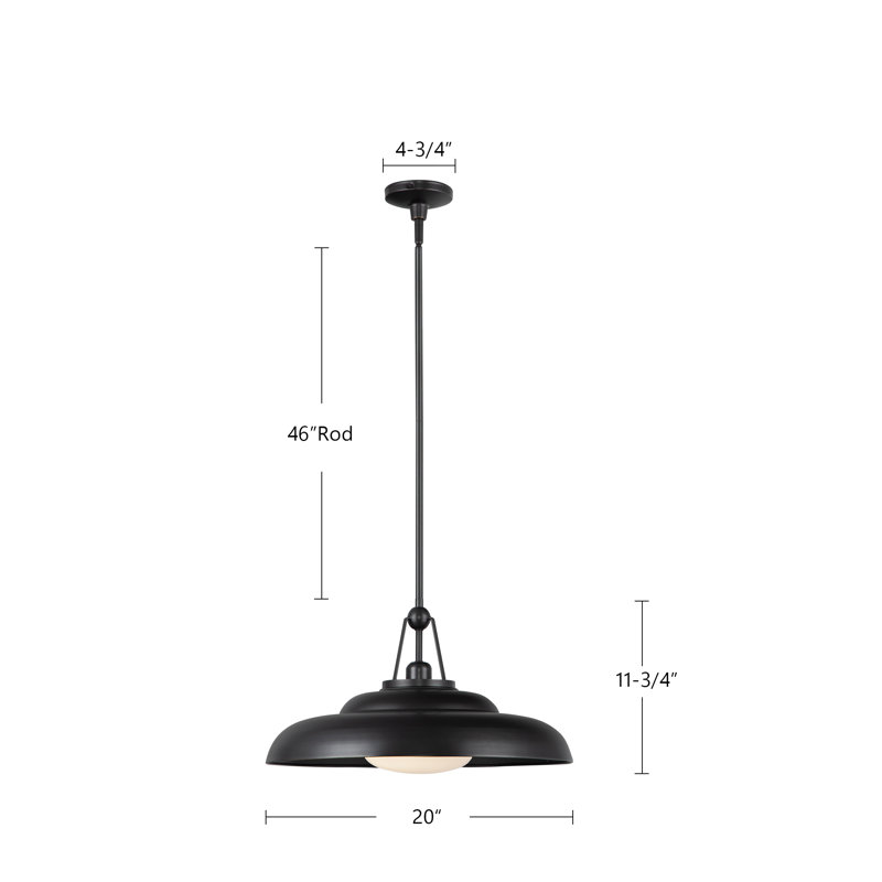 Palmetto 1 - Light Pendant, Urban Bronze, 11.75" H x 20" W x 20" D