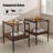 Set of 2 Brown Tempered Glass Coffee Tables for Living Room, Easy-Clean &amp; Space-Saving-760196450-760196451