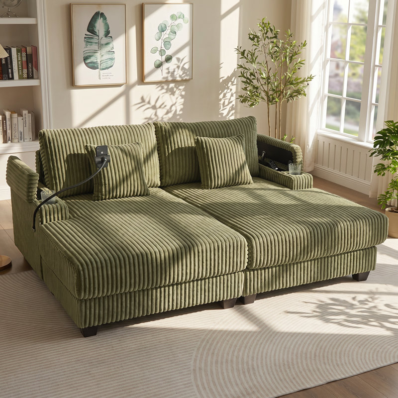 Canapé-lit à rangement intégré Avery l 75,5 po x P 58 po x H 34,5 po