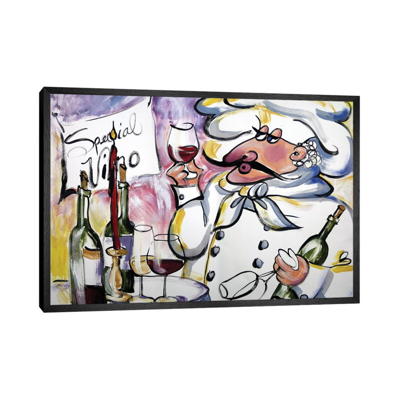 Wine Chef by Malenda Trick - Gallery-Wrapped Canvas Giclée on Canvas, Black Framed, 66.04 cm H x 45.72 cm W