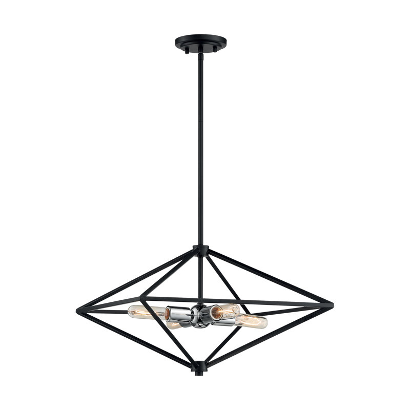 Lustre géométrique unique à 4 lumières Palmerii, H 12,63 po x l 19 po x P 19 po