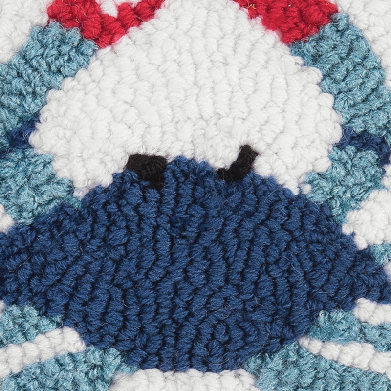 Blue Crab Petite Hooked Throw Pillow