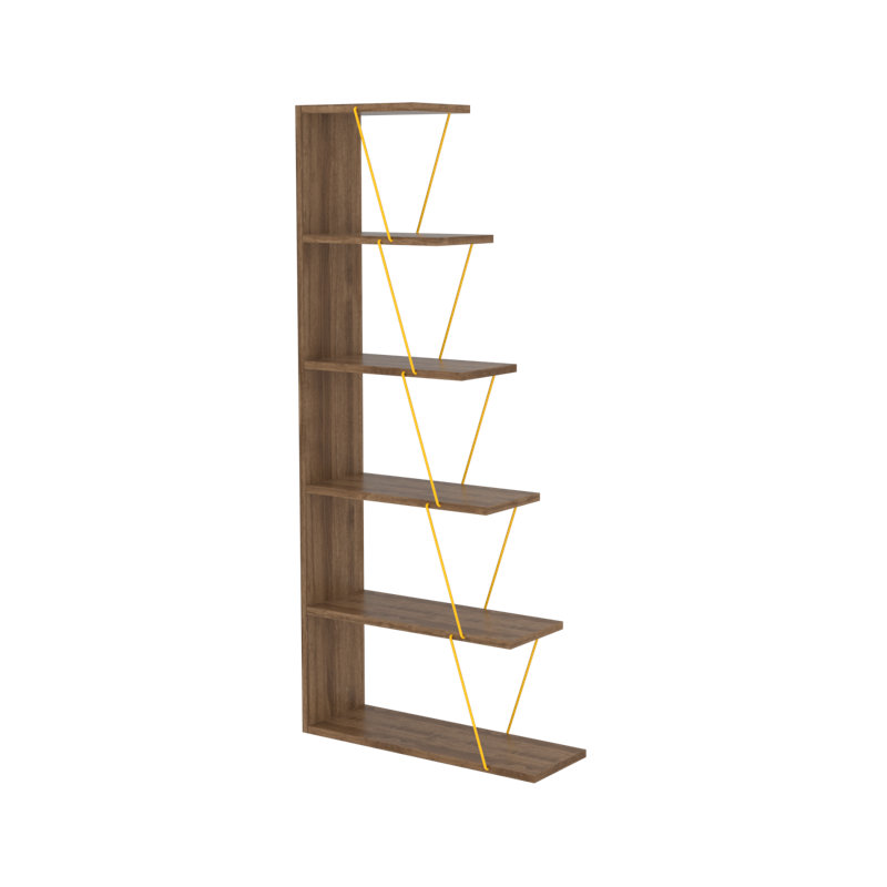Modern 5 Tier Ladder Bookshelf Organizers, Narrow Bookshelf For Small Spaces Office Furniture Bookcase
