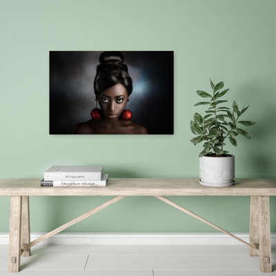 «Holiday Glamour Black Woman», audacieux, portrait élégant, impression murale