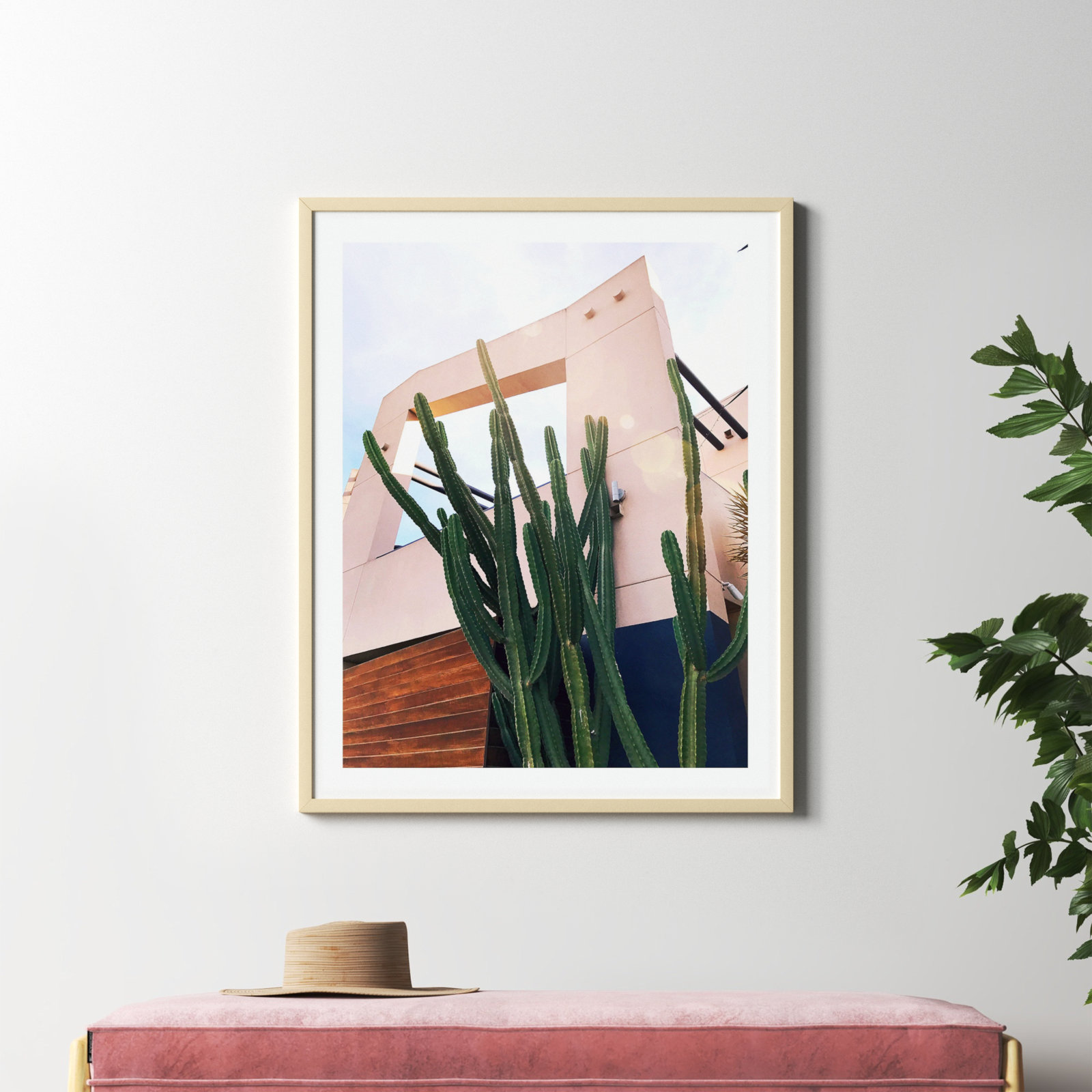 Abbot Kinney Blvd by Rachel Dowd, Natural Framed, 25.38" H x 20.38" W x 0.875" D